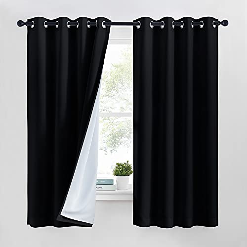 NICETOWN Lower PM2.5 Particles Sound Blocking Curtains for Nursery, Full Blackout Curtains Thermal Insulated Drapes, Sound Barrier Privacy Panels for