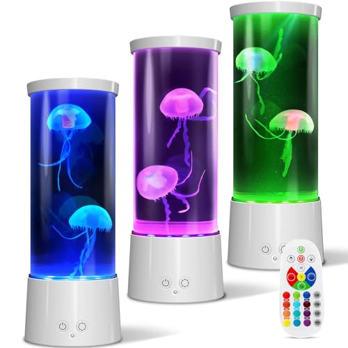 AONESY Jellyfish Lamp Jelly Fish Light Lamp Colour Changing Jellyfish Lave Lamp Mini Jellyfish Aquarium Lamp Mood Lamp Gift for Kids Men Women Home Deco for Room Mood Light for Relax