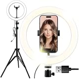 KRUMAD Ringlicht mit Stativ, LED Ringleuchte, Ringlampe, Selfie Licht