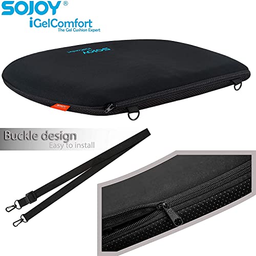 Sojoy Firm Coccyx Gel Seat Cushion- Orthopedic Memory Foam Chair Cushions For Home Kitchen Office Desk Car Truck Airplane (Black) #TOP6