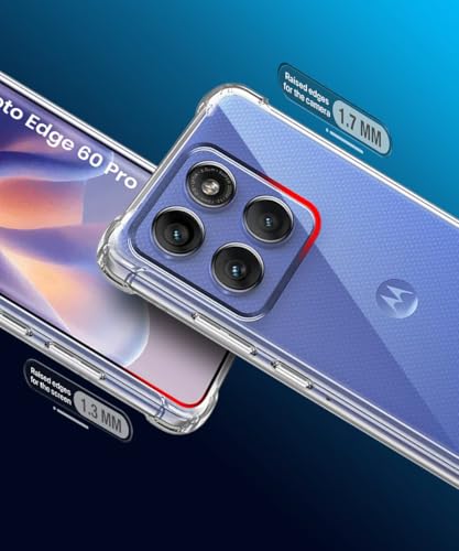 Image of WOW IMAGINE Clear Back Cover Case for Motorola Moto Edge 60 Pro 5G | Shockproof Soft TPU Case | Cushioned Edges for Ultimate Protection Back Cover Case - Transparent
