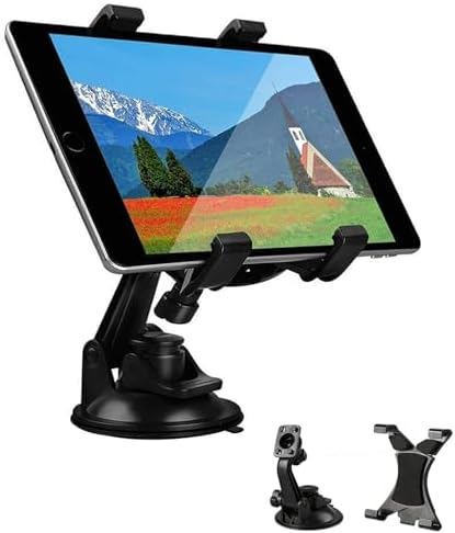 GCQ Car Tablet iPad Holder Mount, Suction Cup Tablet Holder Stand for Car Windshield Dash Desk Kitchen Wall Compatible with iPad mini Air Samsung Galaxy Tab A S Series All 7-10 inches