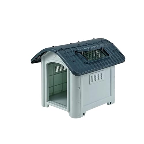 Emidor ペットハウスです 大型犬小屋、プラスチック製、組み立て済み、軽量、分解可能、洗える、錆びにくい、天窓付き、屋内外での使用に適しており、小型犬と中型犬に適しています (A,(小さい) ドアなしです)