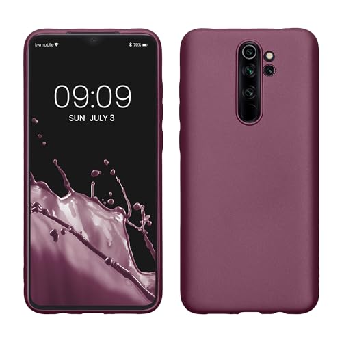 kwmobile Custodia Compatibile con Xiaomi Redmi Note 8 Pro Cover - Back Case Morbida - Protezione in Silicone TPU Effetto Metallizzato lavanda metallizzato
