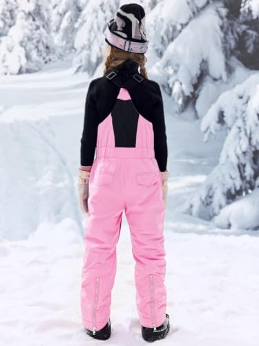 Image of Haloumoning Kids Snow Bibs Girls Ski Pants Waterproof Insulated Snowboard Overalls Snowsuit 5-14 Years