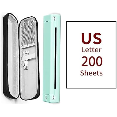 طابعة Phomemo المحمولة - طابعة محمولة لاسلكية للسفر متوافقة مع iOS و Android & Laptop ، طابعة Bluetooth Mobile الصغيرة ، طابعة حرارية مع 1 حالة و 200 ورقة أوراق حرارية