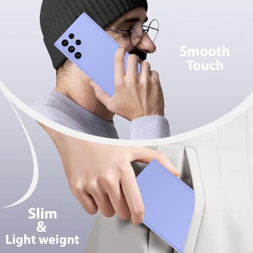 Image of LIRAMARK Liquid Silicone Soft Back Cover Case for Samsung Galaxy S22 Ultra (Lavender)