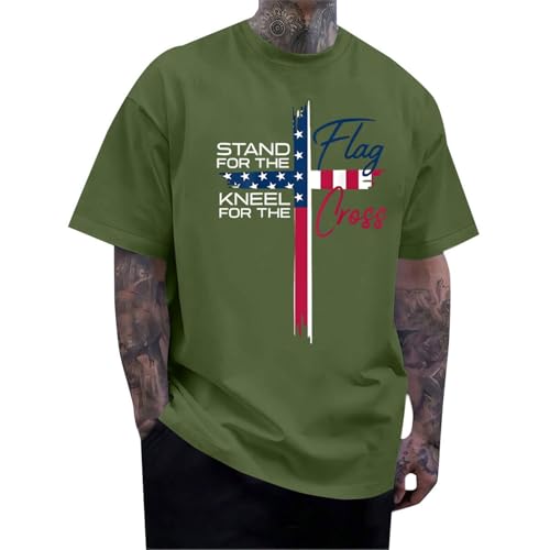 T-shirt manches courtes homme léger col rond respirant et décontracté à motif chrétien