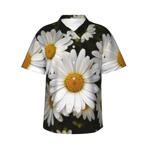Chemise hawaïenne marguerite homme à manches courtes et boutons