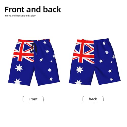 Australian Flag Youth Beach Pants, Soft and Breathable, with Drawstring Waist, Suitable for Sports and Leisure.2