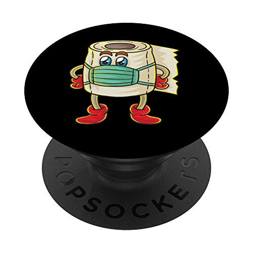 Toilettenpapier Rolle Maske Klopapier Desinfektionsmittel PopSockets PopGrip: Ausziehbarer Sockel und Griff für Handys/Tablets mit Tauschbarem Top