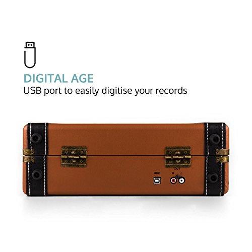 AUNA Jerry Lee – Platine Vinyle, Tourne Disque, Lecteur vinyles, Enceintes Stéréo, Numérisation Via Port USB, 33, 45 et… - Les Beatles, Paul McCartney, John Lennon, RIngo Starr, George Harrison AUNA Jerry Lee - Platine Vinyle, Tourne Disque, Lecteur vinyles, Enceintes Stéréo, Numérisation Via Port USB, 33, 45 et… – Image 4