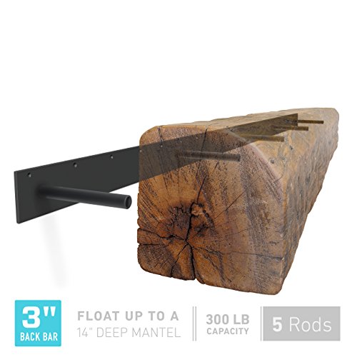 78" Long X 3" Thick Super Duty Steel Hidden Mantel Hardware - For 80 To 96 Inch Mantel - Manufactured In Usa #TOP1