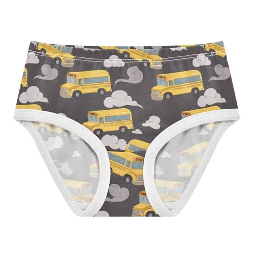 Yellow School Bus Girls' Underwear Cotton Clouds Girls Briefs Soft Toddler Underwear 2T