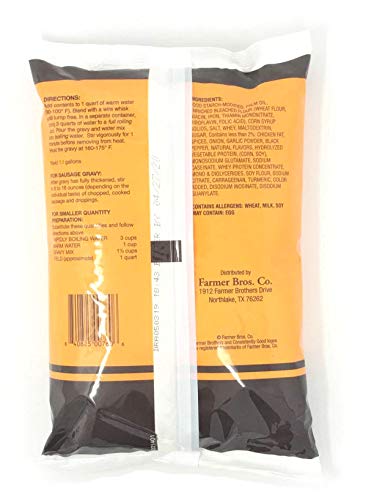 Farmer Brothers Instant Country Gravy Mix, 1.5 lb Bag (Pack of 6)