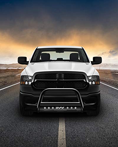 Kyx Bull Bar For 2019 2020 2021 2022 2023 Dodge Ram 1500 (Exclude 19-23 Ram 1500 Classic/Rebel Trim/20-23 Ram 1500 Diesel Models), Pickup Truck 3" Brush Push Grille Guard Off-Road Front Bumper, Black #TOP5
