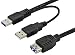 Produktbild DIGITUS ASSMANN USB 3.0 Y-Adapterkable Typ 2xA - A St/St/Bu 0,3m Super Speed sw