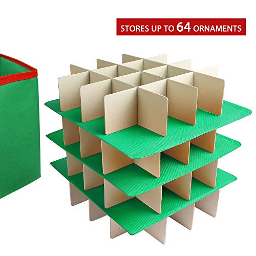 image for Blissun Christmas Ornament Storage Box, Holiday Ornament Storage Conta