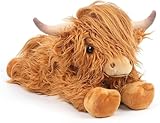 White Highland Cows Stuffed Animals, Cute Fluffy Cow Plush Figure Toys Realistic Highland Cattle Plush Decor, Plateau Cow Plush Decoration