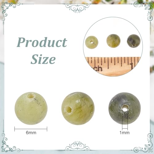 OLYCRAFT 116pcs 6mm Green Jade Round Beads for DIY Bracelet Necklace Earrings Jewelry Making - Image 2