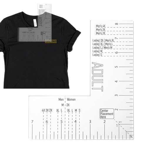 Guide des tailles de t-shirt – Gabarit de placement de logo, outil d'alignement de règle | Outil...