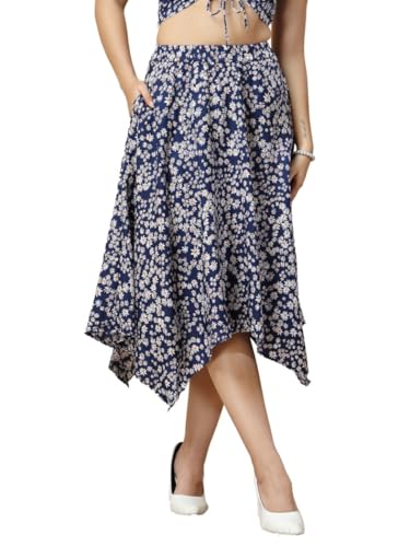 Image of OOMPH! Long Skirts for Women with Handkerchief Hem