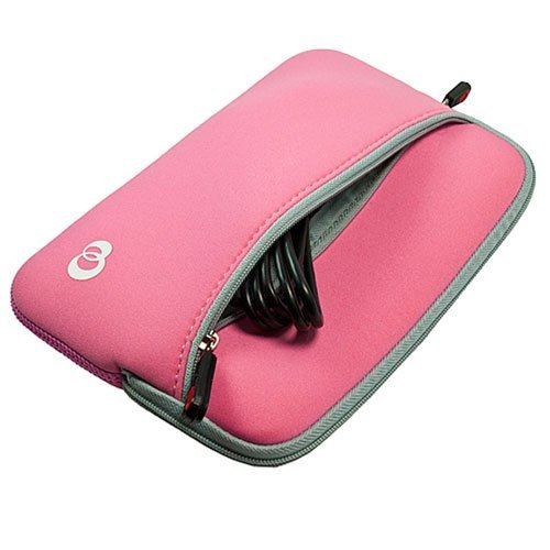 Ebigvalue Pink Slim Protective Soft Neoprene Cover Carrying Case Sleeve With Extra Pocket, Airport Check Point Friendly, For Asus T101Mt Netbook Notebook 10.1 Inch Screen #TOP3