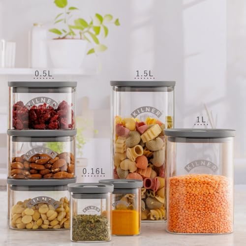 Image of Kilner Premium 2 L Fresh Storage Airtight Glass Jar with Vacuum Seal for Cereals, Flour, Dry Goods, Pulses, Daals | BPA-Free, Eco-Friendly Kitchen Container