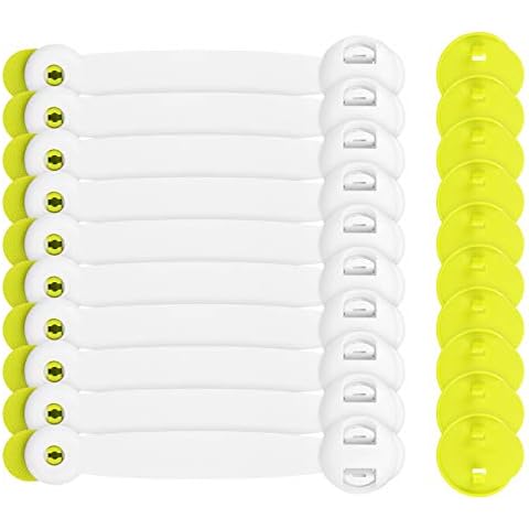 SMBOX Child Safety Cabinet Latch Stick On for Kitchen 10 Packs Self Adhesive Baby Proofing Latch Children Proof Latches for Door, Drawer, Closet, Refrigerator, Trash Cover