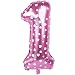 Produktbild DIWULI, XL Zahlen-Ballon, Zahl 1, Pinker Luftballon süße Herzen, Zahlenluftballon, Folien-Luftballons Nummer Nr Jahre, Folien-Ballons 1. Geburtstag, Kindergeburtstag Mädchen, Baby-Party, Dekoration