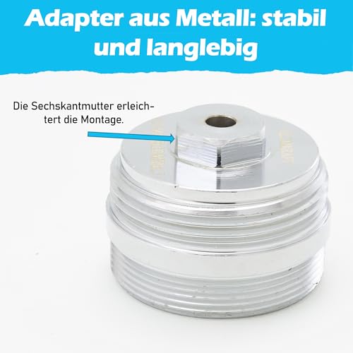 BLUMKRAFT Metalladapter für ITT DGC und RM-TECHNIK M30 x1.0 Innengewinde Prototyp auf M30 x 1.5 für Thermostat/Thermostatkopf M30x1.5 Stecker