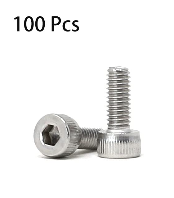 Image of iexcell 100 Pcs M4 x 10mm Thread Pitch 0.7 mm Stainless Steel 304 Hex Socket Head Cap Screws Bolts Kit