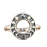 anillos etnicos de plata Tipo de metales: aleación Vintage Plata Color Sol Luna Anillos para Mujeres Hombres Bohemia Étnico Creux Anillo Moda Mujer Anillo Joyería Regalo Practical and Professional