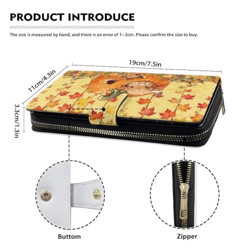 Image of COEQINE Ladies Wallets Pink Leopard Heart Black Printed Leather Phone Long Clutch Purses Check Coin Change Holder