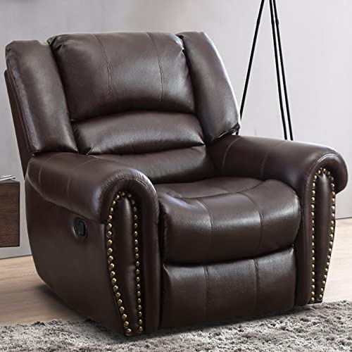 Buy INZOY Leather Recliner Chair, Heavy Duty Manual Reclining Sofa