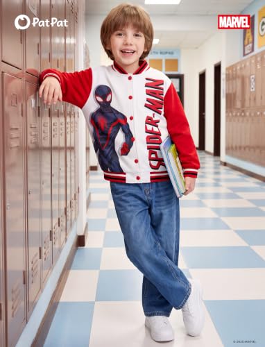 Image of Disney Marvel Bomber Jacket Spider Man Toy Story Cars Varsity Cardigan2-13Y