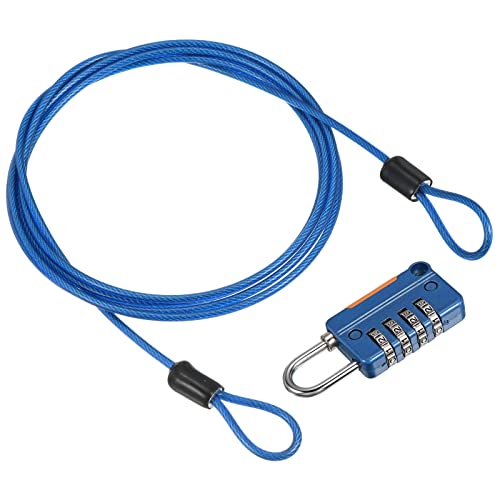 PATIKIL Security Steel Cable with 4 Digit Combination Lock