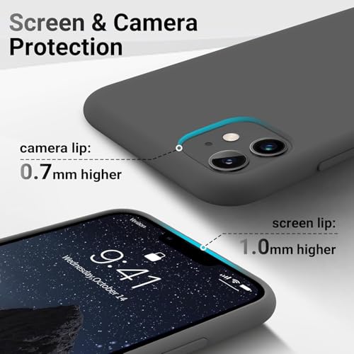 Image of DIZORO Microfiber Candy Case Compatible for iPhone 11 6.1 inch, Shockproof Slim Back Cover Liquid Silicone Case (Space Grey)