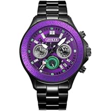 FILIPPO LORETI | The DC Collection - Watches for Men, Mens Chronograph 42mm Stainless Steel Case & Black SST Bracelet, 10 ATM WR, MechaQuartz, Limited Edition Gift