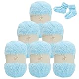 RANJIMA Baby Häkelgarn, 300g(6×50g) Wolle zum Häkeln, Super Weiche 100% Acryl Garn für Anfänger und Kinder, Antipilling Milch-Baumwolle zum Stricken für Decken, Schals, Taschen, Puppen