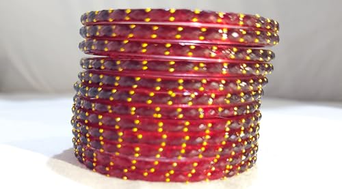 Rain Drop Glass Bangles Set For Women And Girls | Light Weight Bangles | Traditional Transparent Fancy Glass Chudi Set for Wedding, Party (12 Bangles)
