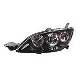 HEADLIGHTSDEPOT Headlight Compatible With Mazda 3 2007-2009 Hatchback 5 Door Left Driver Side Halogen Black Housing