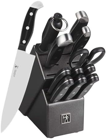 Henckels International Statement Series 13 Piece Knife Block Set - with Shears, Steak Knives, Sharpening Steel and More - Made with German Stainless Steel