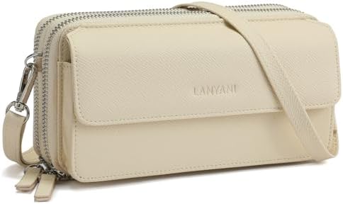 Lanyani RFID Crossbody Wallet Wristlet Purse with Phone Pocket Fo...