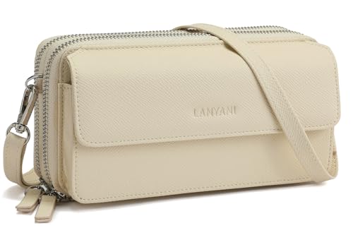 Image of Lanyani RFID Crossbody Wallet Wristlet Purse with Phone Pocket For Women Vegan Leather