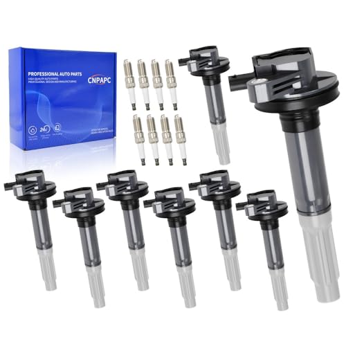 Image of Set of 8 UF824 Ignition Coil Pack Compatible with Ford F-150 5.0L 2017 2016 for Ford Mustang V8 5.0L 2017 2016 Replace # FR3Z-12029-A, FR3Z-12029-A, DG561