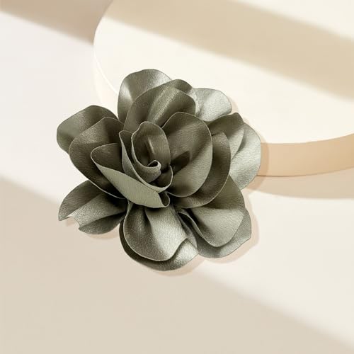 Image of Dainty Satin Fabric Flower Brooches for Women Large Rose Floral Brooch for Party Dance Wedding Banquet Elegant Camellia Fashion Brooch Pin for Women Girl 5.5inch