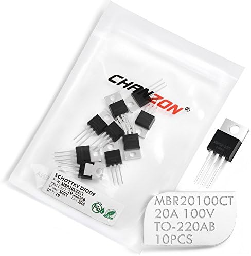 (Pack of 10 Pieces) Chanzon MBR20100CT Schottky Barrier Rectifier Diodes 20A 100V TO-220AB (TO-220) 20 Amp 100 Volt