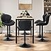 COLAMY Bar Stools Set of 4, Modern Swivel Bar Chairs, Adjustable Faux Leather Upholstered Barstools Counter Height with High Backrest for Bar, Kitchen Island, Dining Room, Black