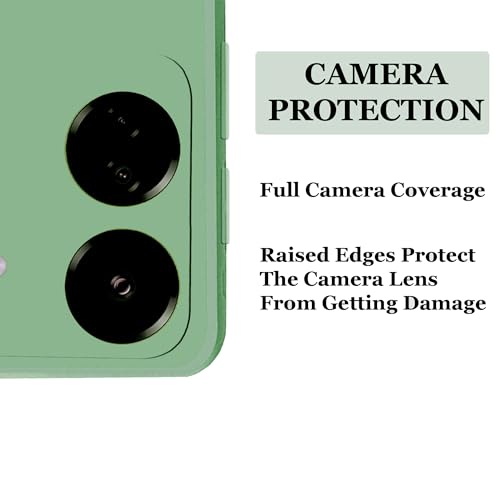Image of A rtistque Liquid Silicone Back Cover Case for Redmi 13C 4g Shockproof TPU Soft Flexible with Camera Protection - Green